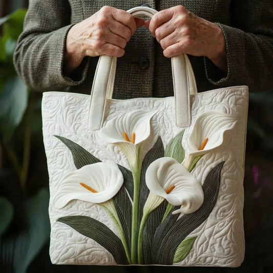 Alba | Bolso Tote Acolchado con Estampado de Girasoles Blancos