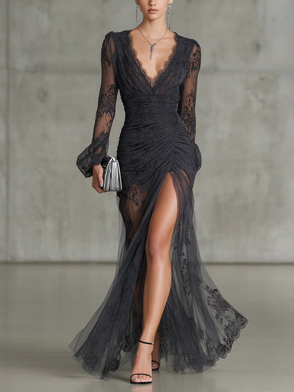 Anouk - Vestido Maxi de Encaje con Abertura