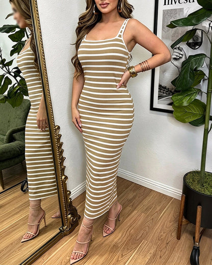 Marena | Vestido Midi de Rayas