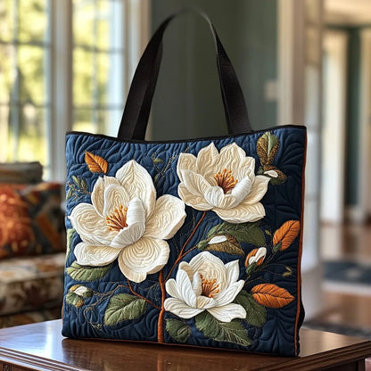 Camelia | Bolso Tote Acolchado con Estampado de Magnolias