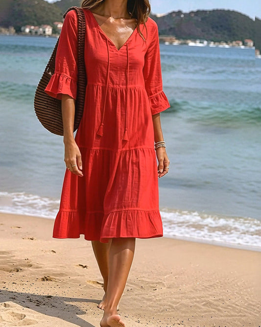 Ana | Vestido Midi con Volantes