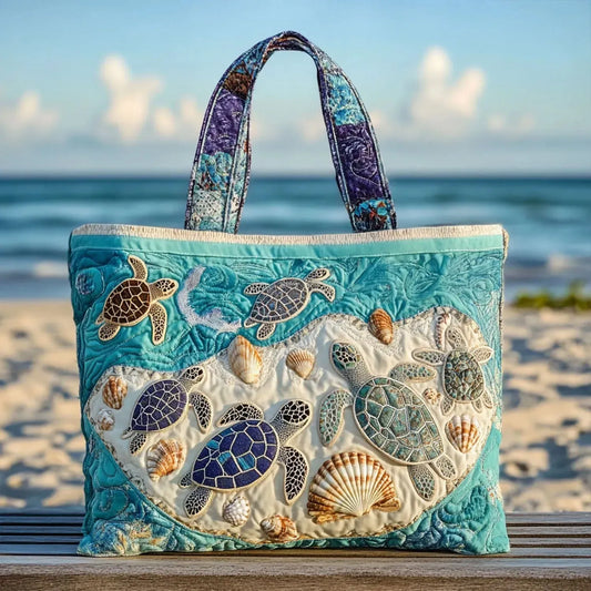 Marea | Bolso Tote Acolchado con Estampado de Tortugas