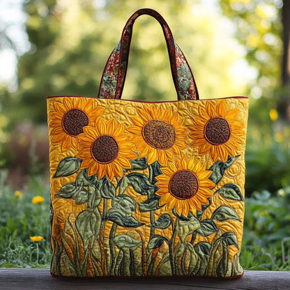 Sol | Bolso Tote Acolchado con Estampado de Girasoles