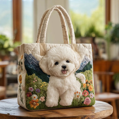 Duque | Bolso Tote Acolchado con Estampado de Perro Encantado