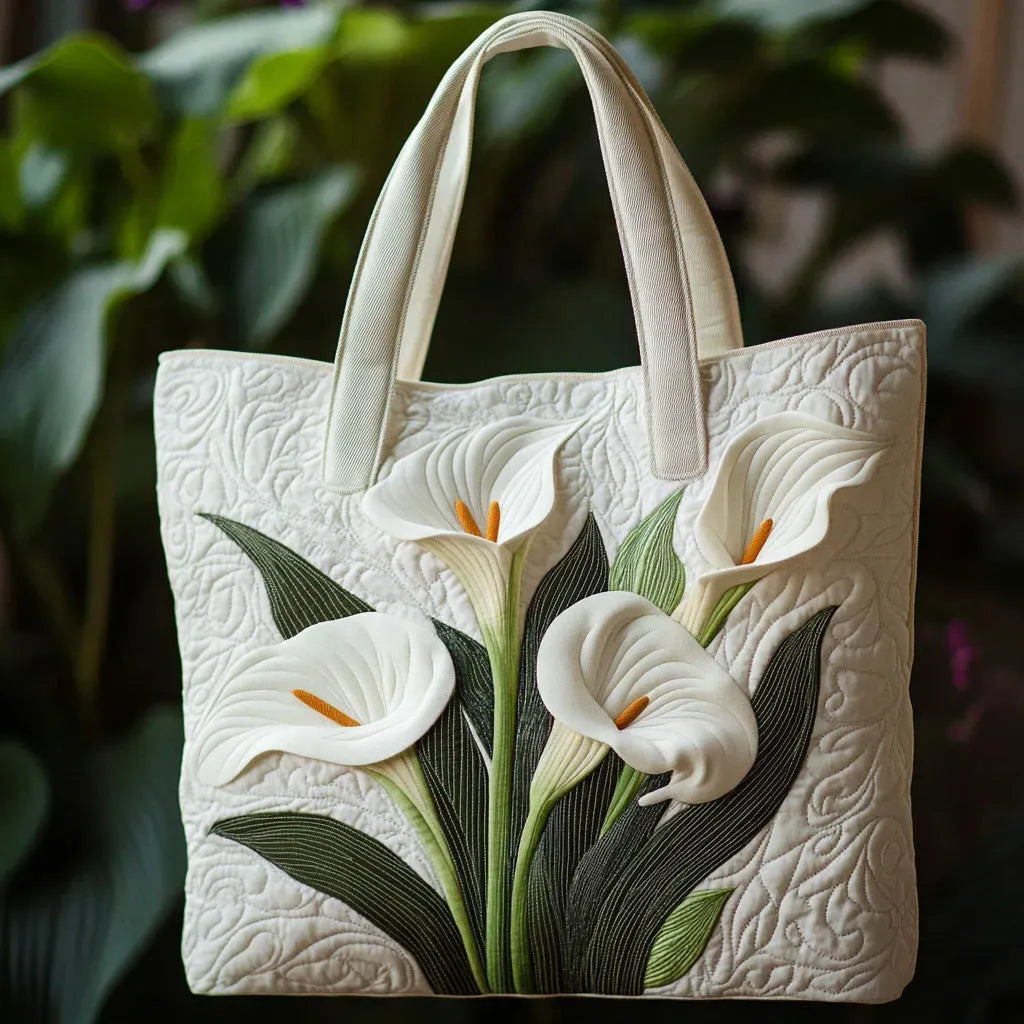 Alba | Bolso Tote Acolchado con Estampado de Girasoles Blancos
