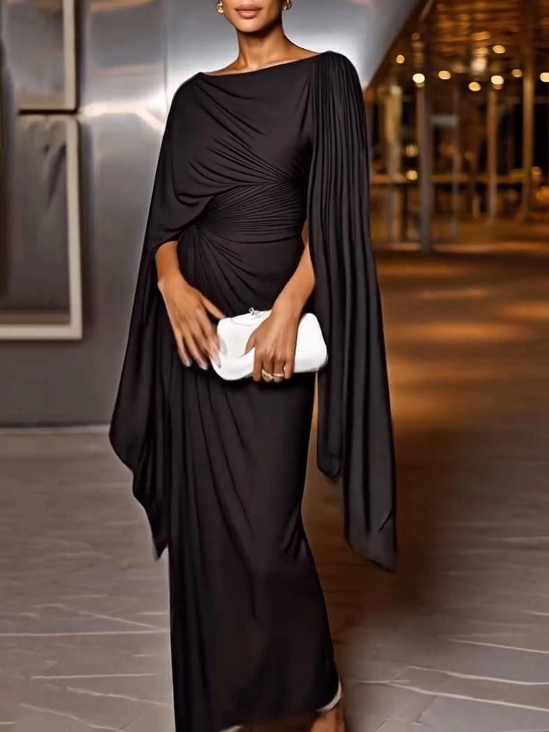 Vestido Eclipse con Capa Drapeada