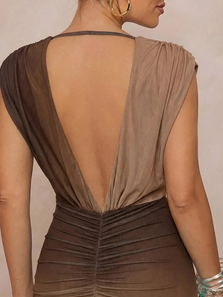 Sirena | Vestido Maxi Degradado con Escote en V