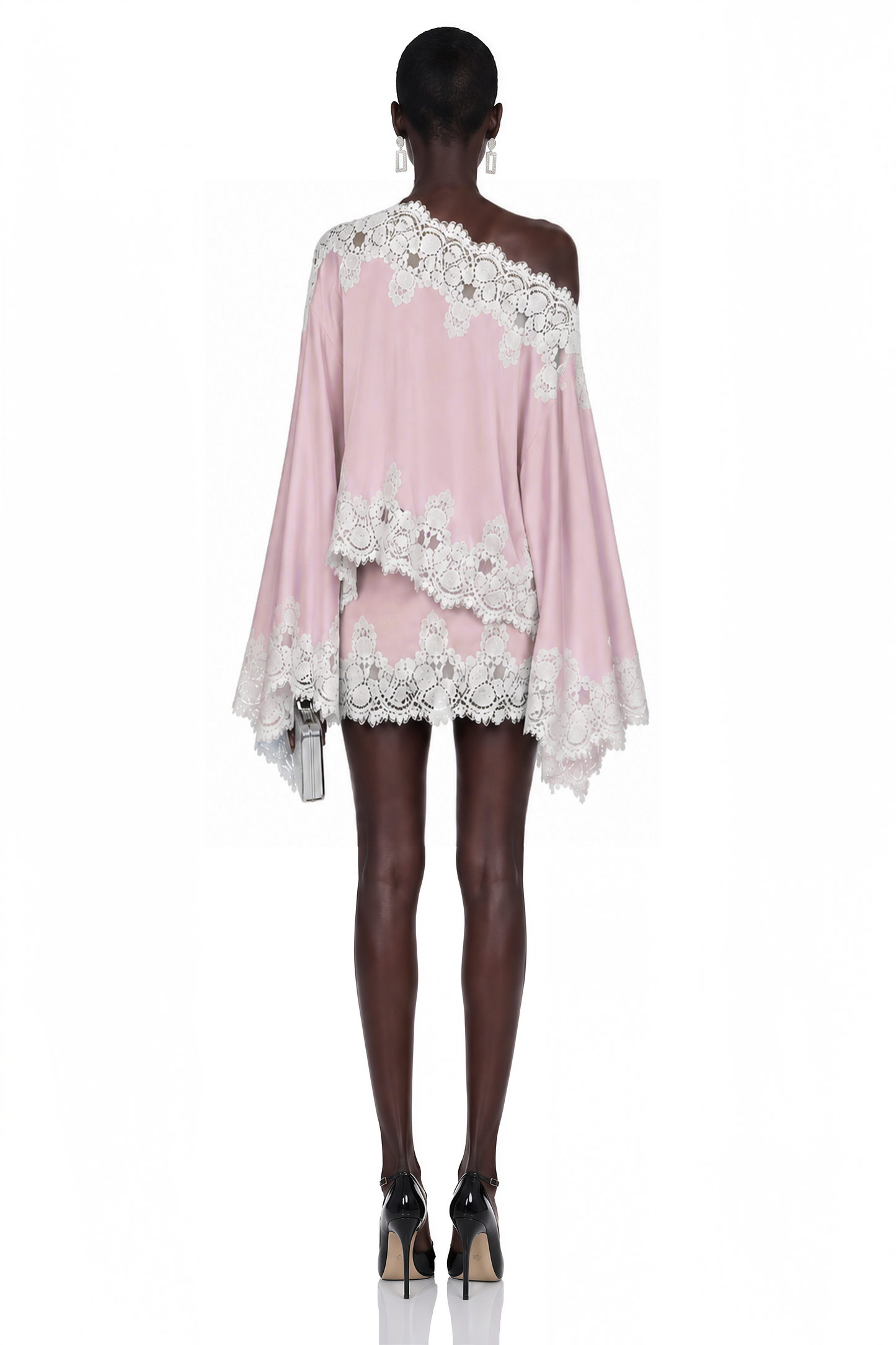 Arielle | Conjunto Satinado Rosa con Encaje