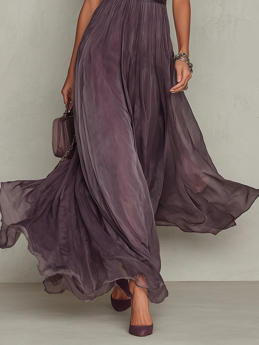 Ingrid - Vestido Maxi Escote Ojal con Encaje