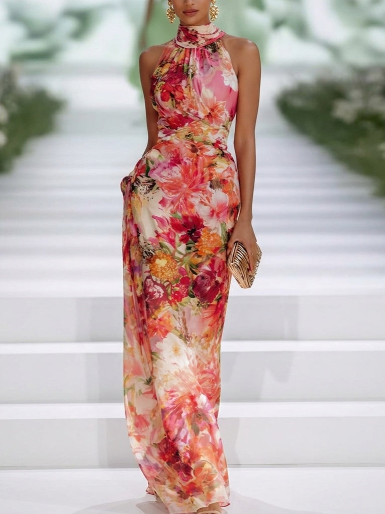 Solveig - Vestido Maxi Floral Halter