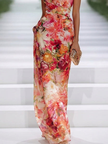 Solveig - Vestido Maxi Floral Halter