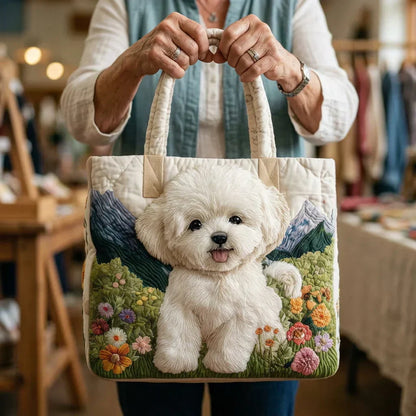 Duque | Bolso Tote Acolchado con Estampado de Perro Encantado
