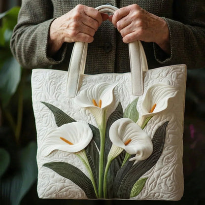 Alba | Bolso Tote Acolchado con Estampado de Girasoles Blancos