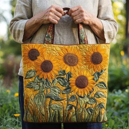 Sol | Bolso Tote Acolchado con Estampado de Girasoles