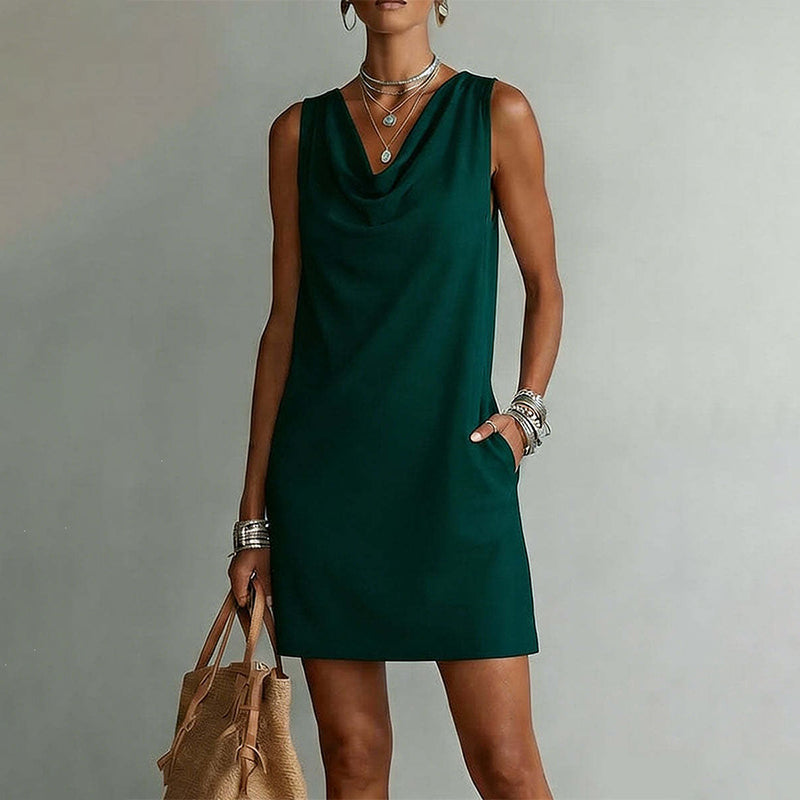Chiara | Vestido Corto de Escote Drapeado