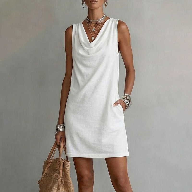 Chiara | Vestido Corto de Escote Drapeado