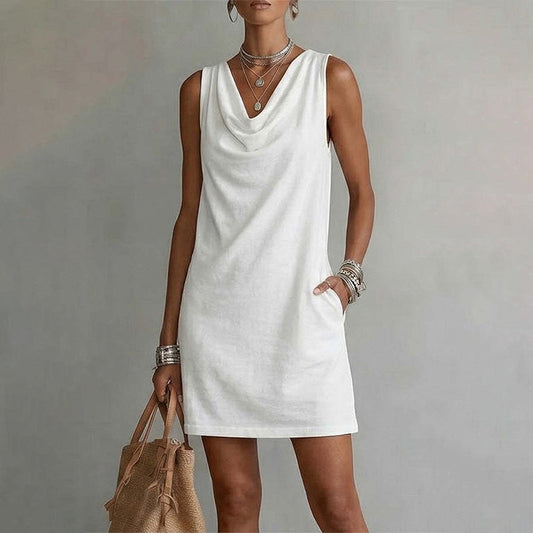 Chiara | Vestido Corto de Escote Drapeado