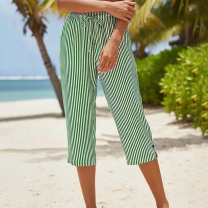Catalina | Pantalón Capri Rayado con Bolsillos