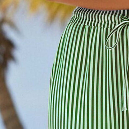 Catalina | Pantalón Capri Rayado con Bolsillos