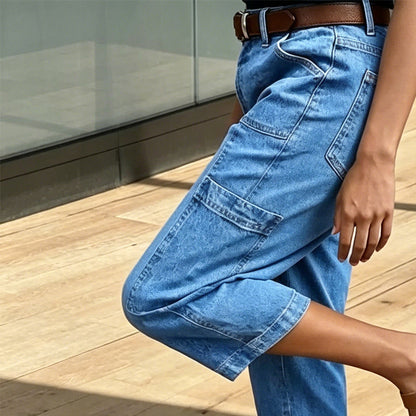 Martina | Pantalón Denim Barrel Cropped