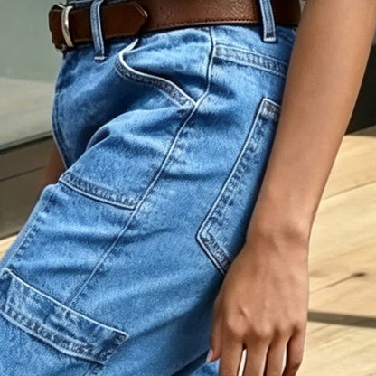 Martina | Pantalón Denim Barrel Cropped