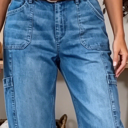 Martina | Pantalón Denim Barrel Cropped