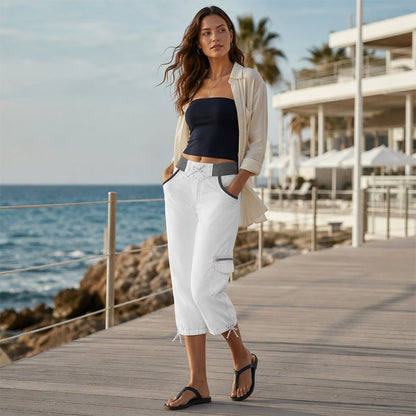 Camila | Pantalón Cargo Capri Transpirable